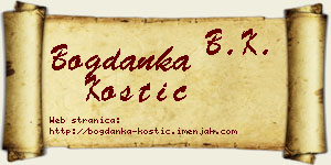 Bogdanka Kostić vizit kartica